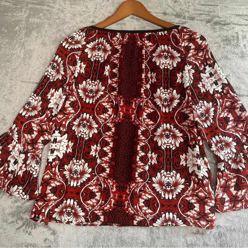 INC‎ International Concepts Blouse Boho Women's XS Floral Print Peasant Top - Picture 5 of 7